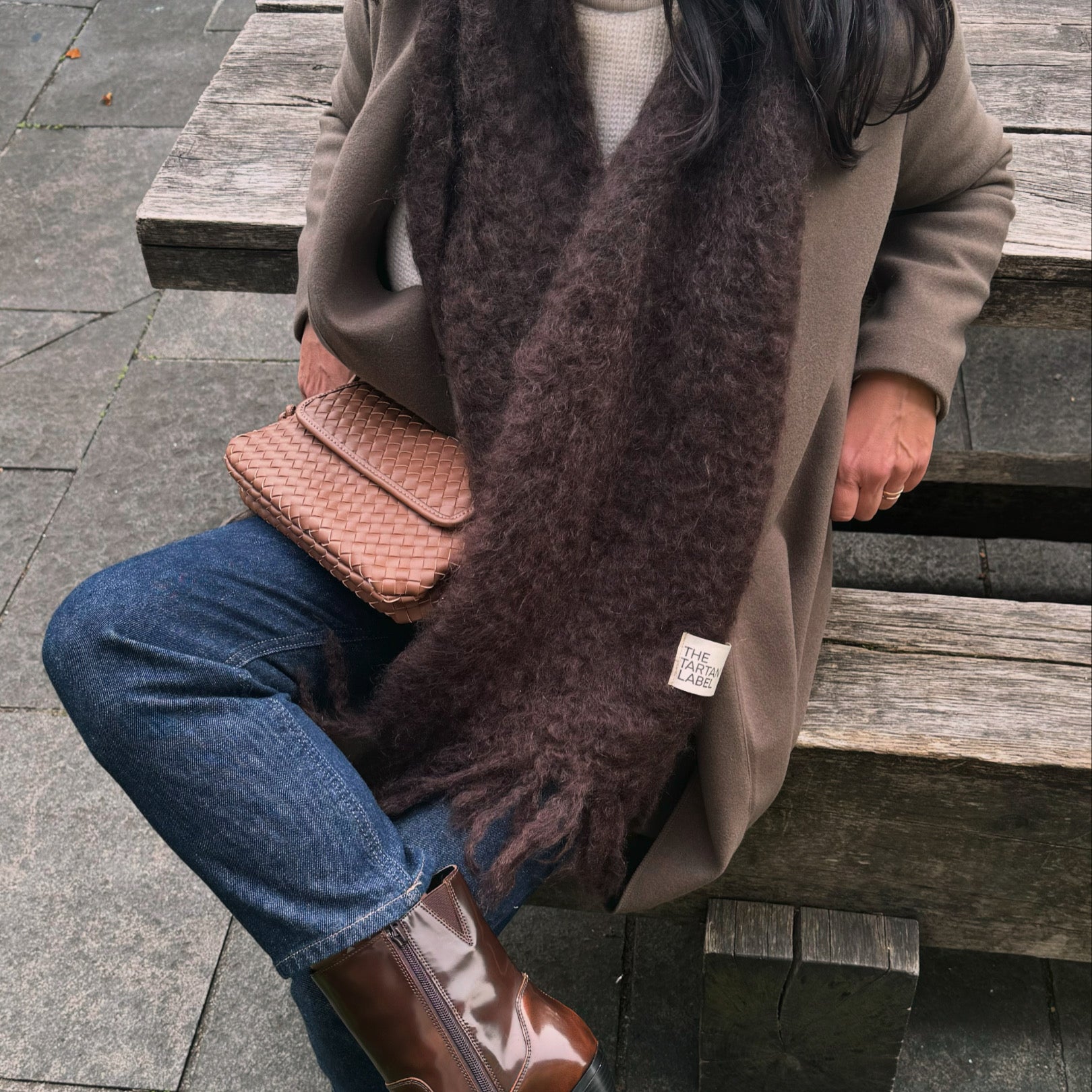 Brown Handmade Mohair Scarf