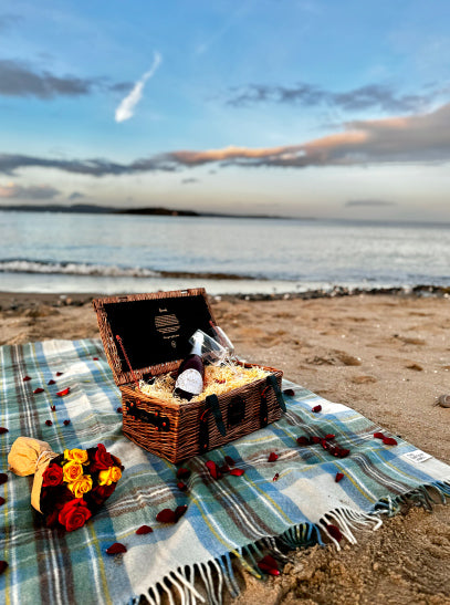 Stewart muted blue picnic blanket