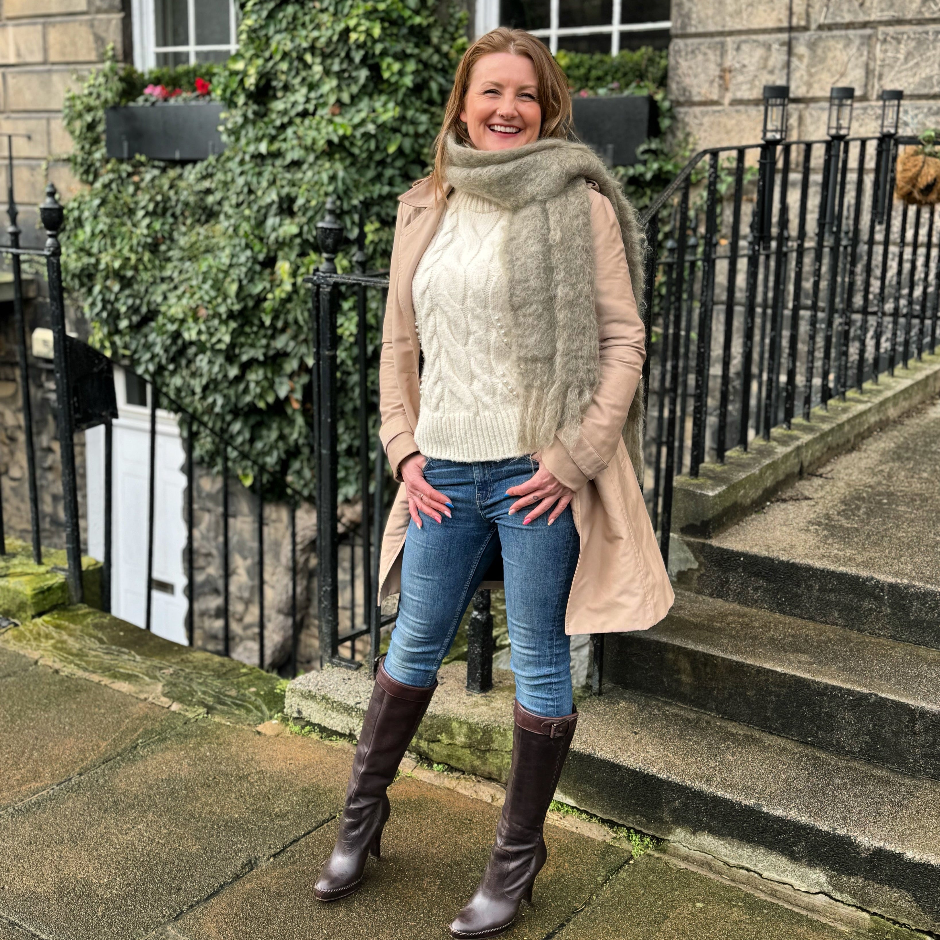 Sage Handmade Mohair Scarf