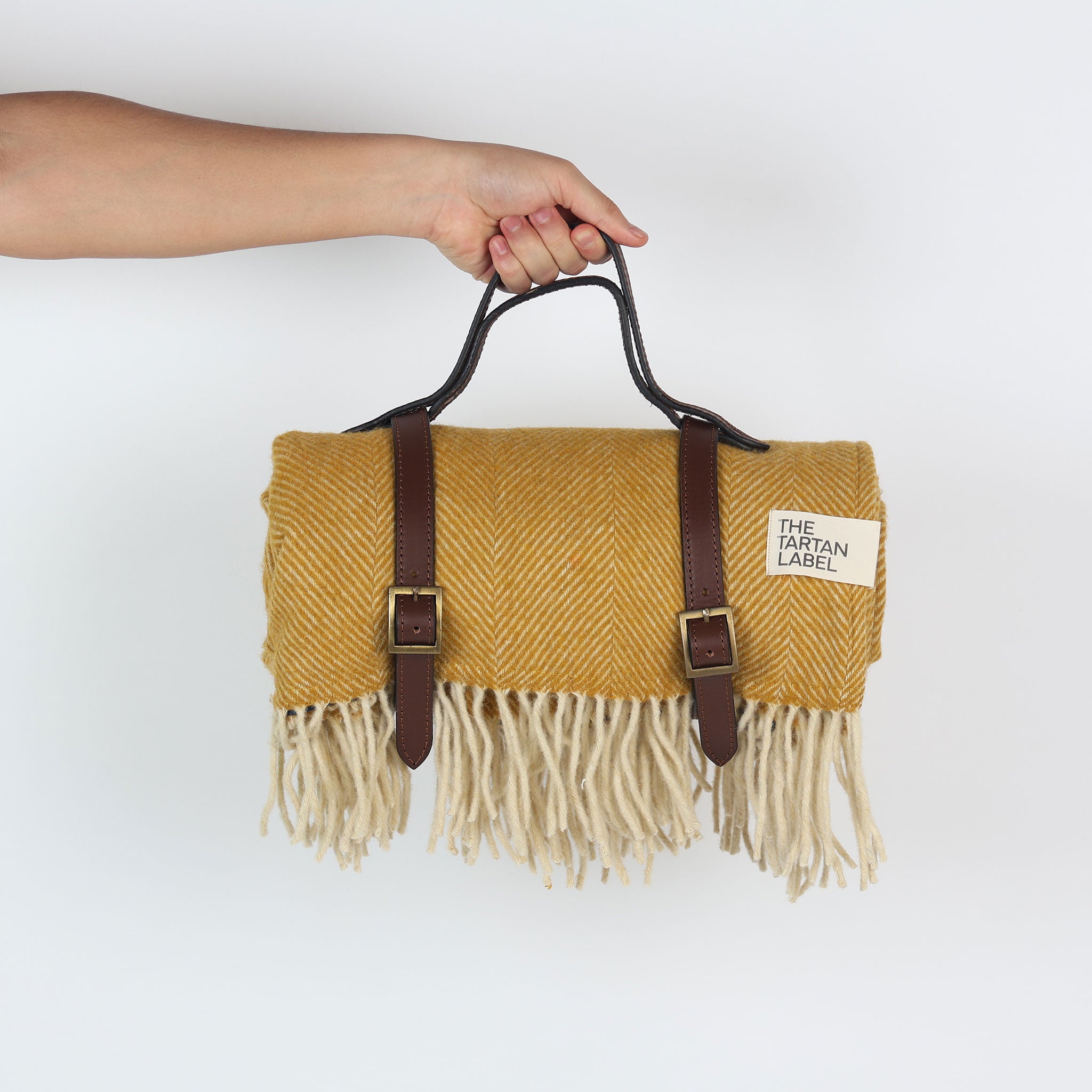 Mustard Herringbone Picnic Blanket