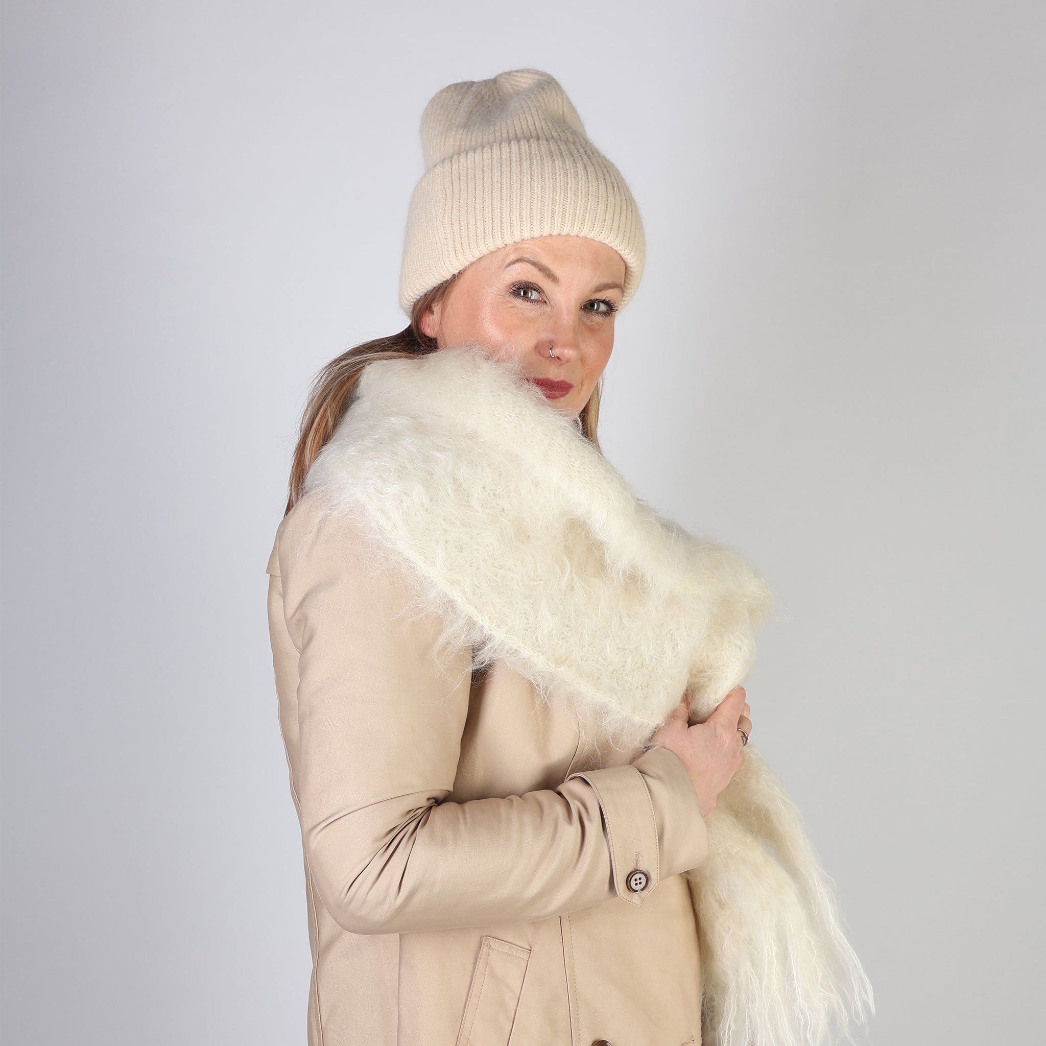 Natural Handmade Mohair Scarf