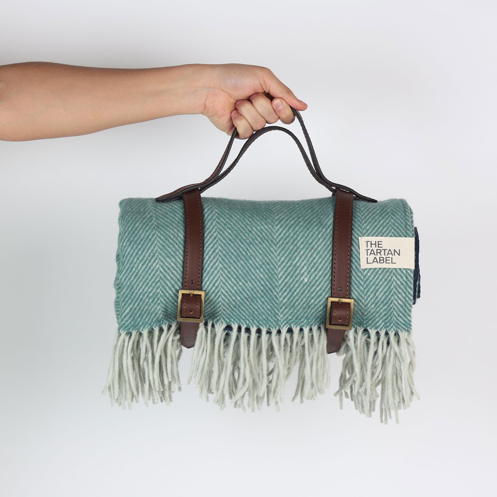 Pistachio Herringbone picnic blanket