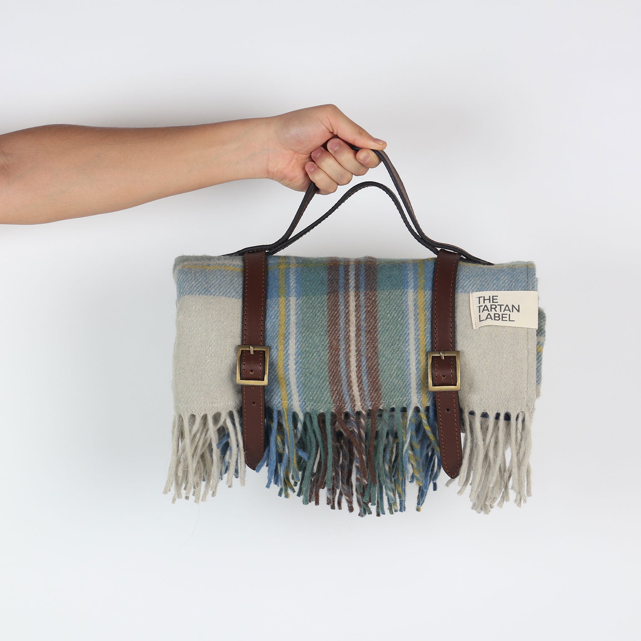 Stewart muted blue picnic blanket