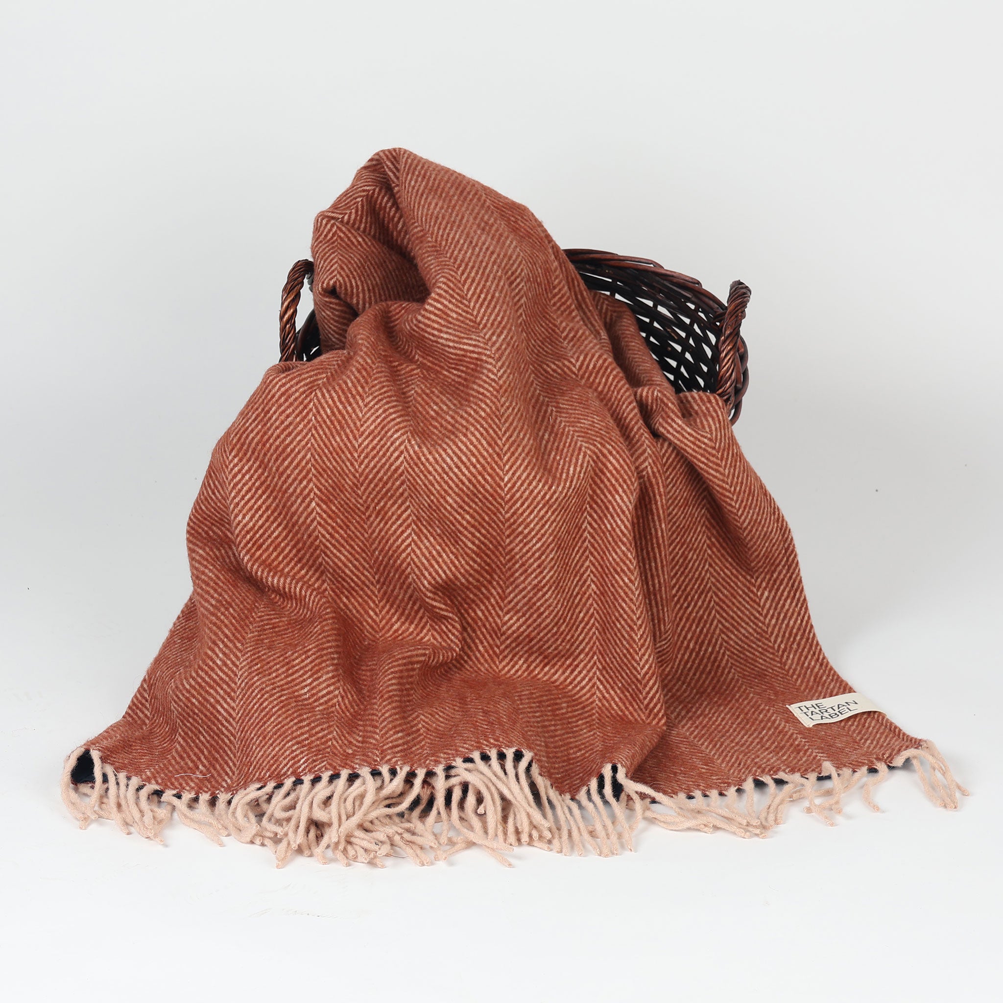 Rust Herringbone picnic blanket